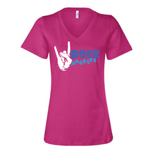 Load image into Gallery viewer, Women&#39;s fitted, soft, short-sleeved, V-neck T-shirt - Pink
