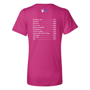 Women's fitted, soft, short-sleeved, V-neck T-shirt - Pink